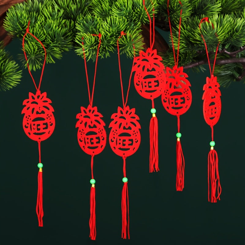 6pcs Spring Plush Potted Landscape Small Lantern Ornaments
