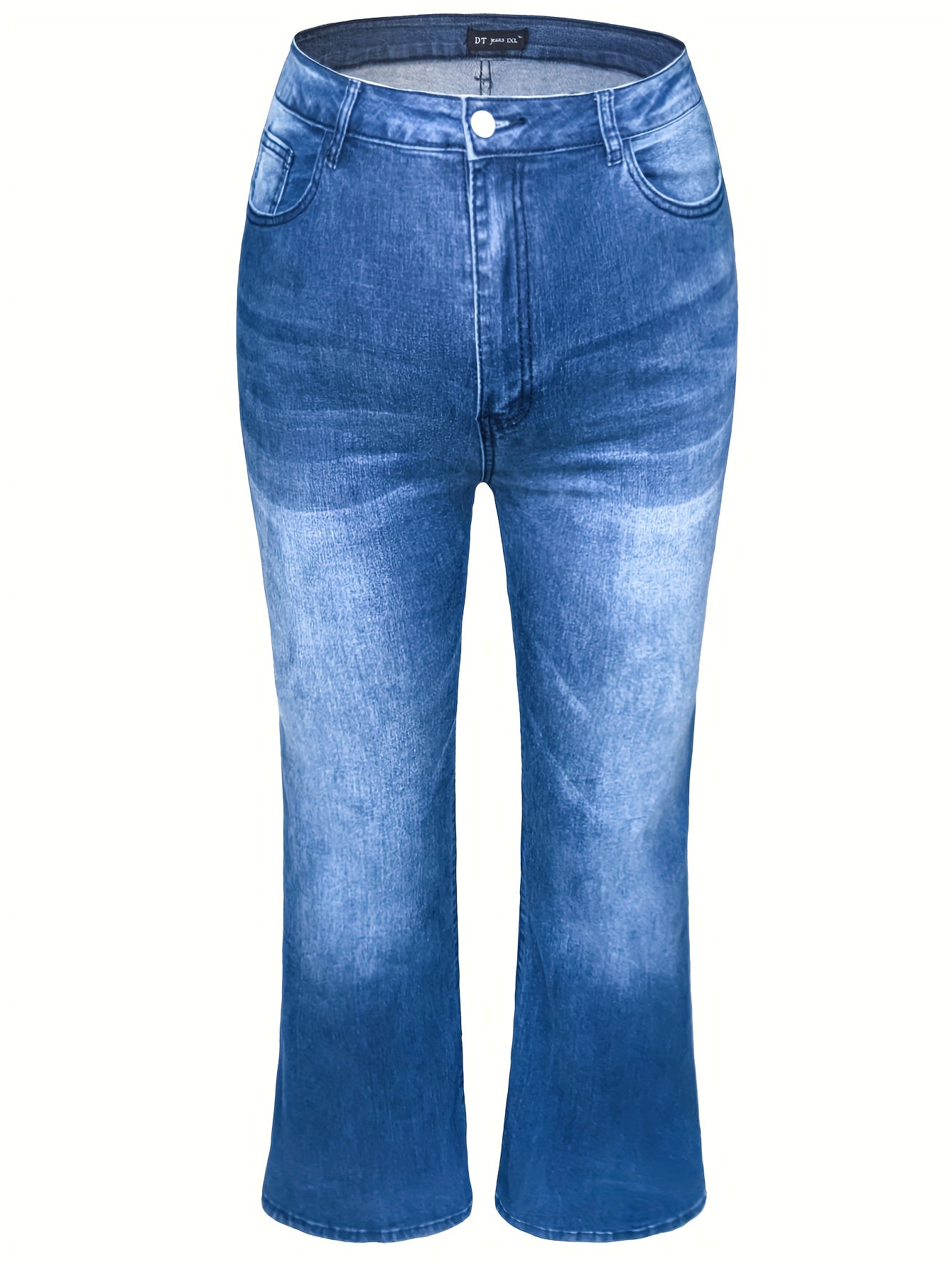 Flared Leg High Rise Stretch Jeans for Plus Size Women