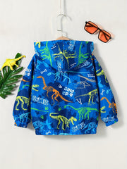 Kids Camouflage Print Windbreaker Jacket Hooded Zipper Outdoor Coat