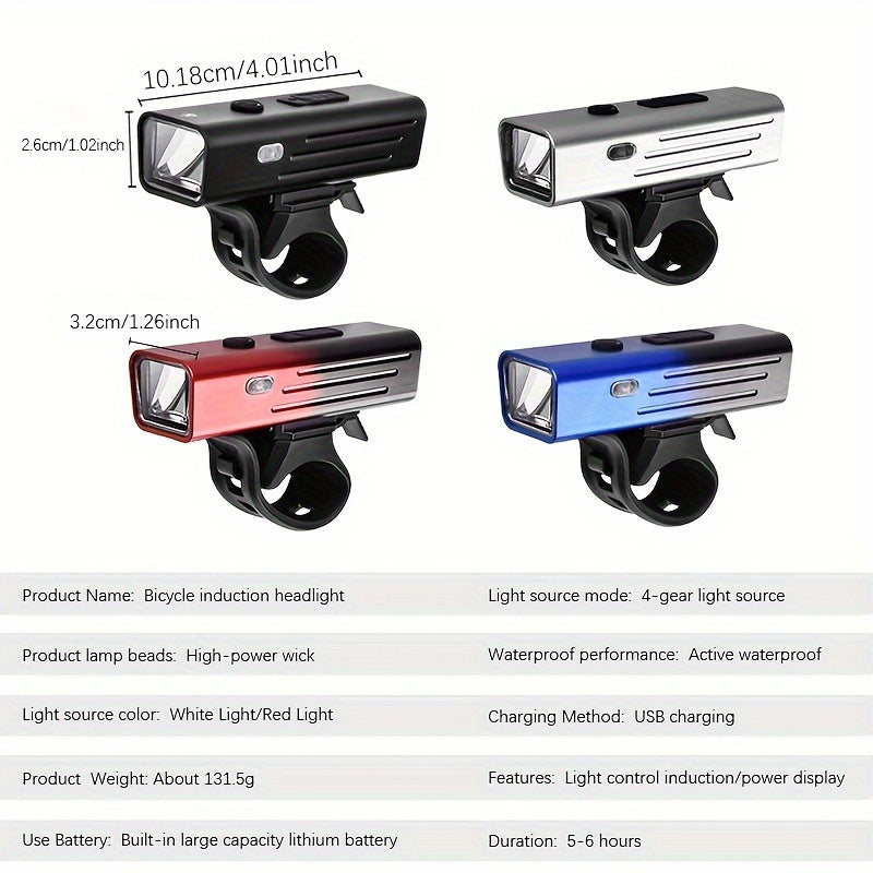 Bike Light Type C Charging Intelligent Light for Night Safety