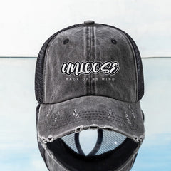 Ripped Trucker Hat UNLOOSE BACK OF MY MIND Cap