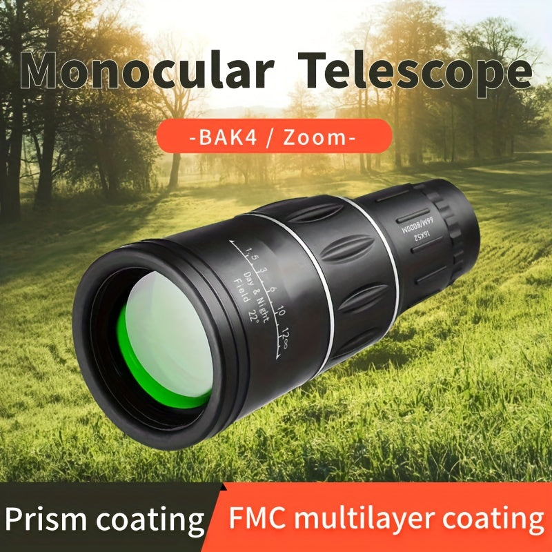 HD Monocular Telescope Lightweight Portable Adult Outdoor BAK4 Prism
