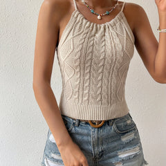 Y2K Lace Up Halter Cami Tank Top
