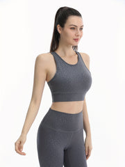 Leopard Print Shockproof Sports Bra for Women