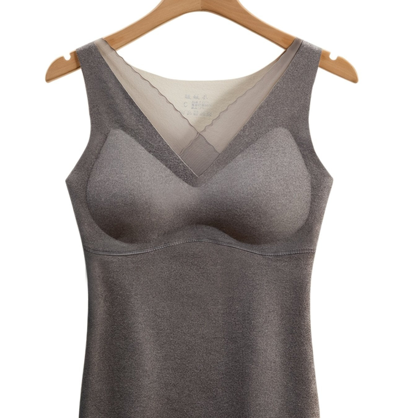 Mesh Stitching Thermal Underwear V Neck Sleeveless Top