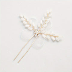 Bridal Fabric Hairpin Jade Crystal Hairpin Wedding Dress Accessories