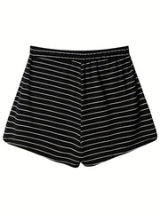 Striped Drawstring Shorts for Women