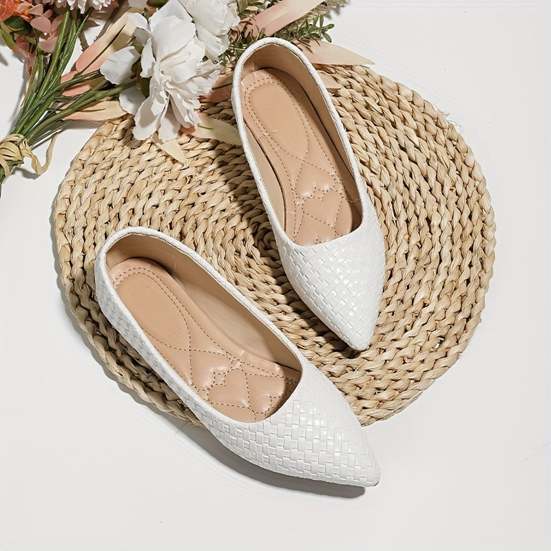 Women's Pointed Toe Slip On Flat Shoes Lightweight Walking Shoes