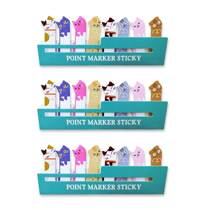 3 Pads Set Cat Shaped Mini Animal Index Sticky Note