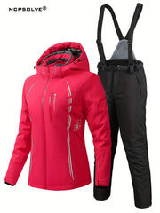 Women's Windproof Ski Set Hooded Jacket & Trouser Activewear