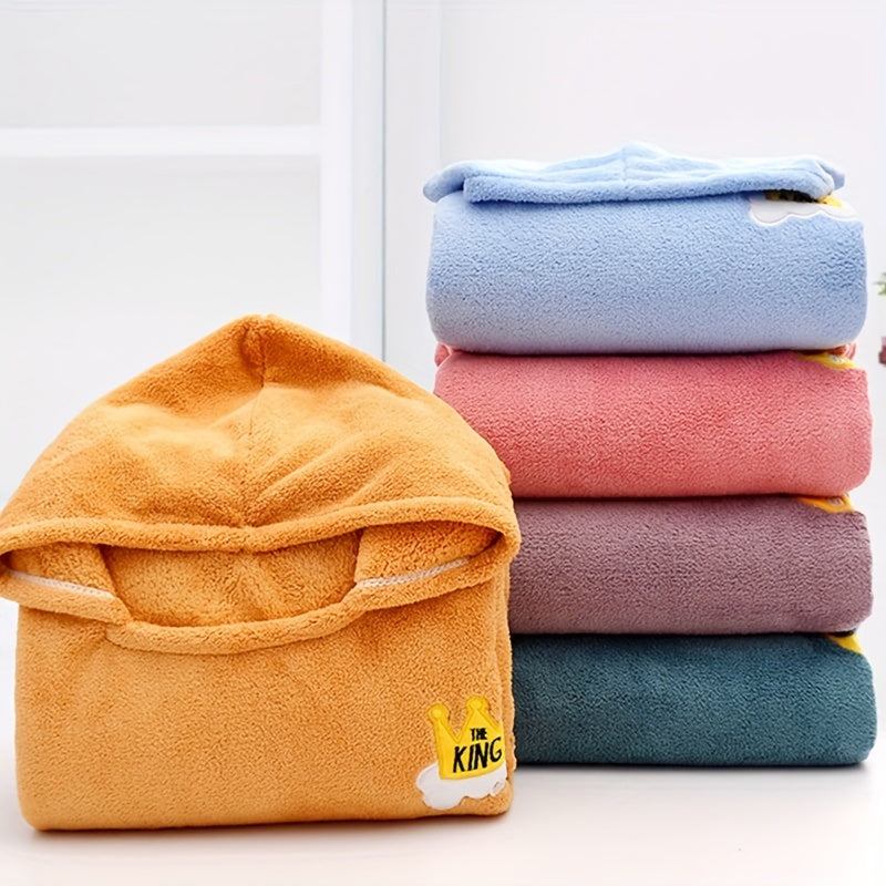 Strawberry Embroidery Bathrobe Quick Drying Absorbent Wrap Towel With Hood