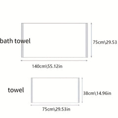 2pcs Solid Coral Fleece Towel Set Soft Hand & Bath Towel