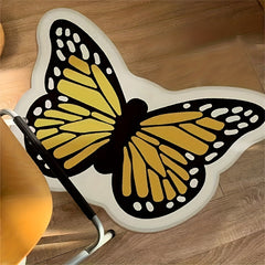 Butterfly Floor Mat for Home Decor, Washable Carpet for Office, Year Decor