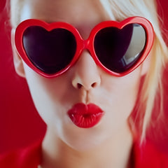 Heart Sunglasses For Women Men Block Wrap Around Eyewear UV400