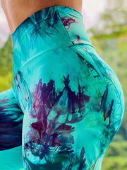 Tie Dye Yoga Leggings High Waist Fitness Sports Tight Pants