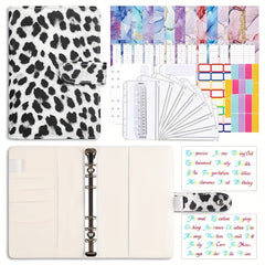A6 Budget Binder Set w/ Zipper Bag - Save Money PU Leather Cash Bud