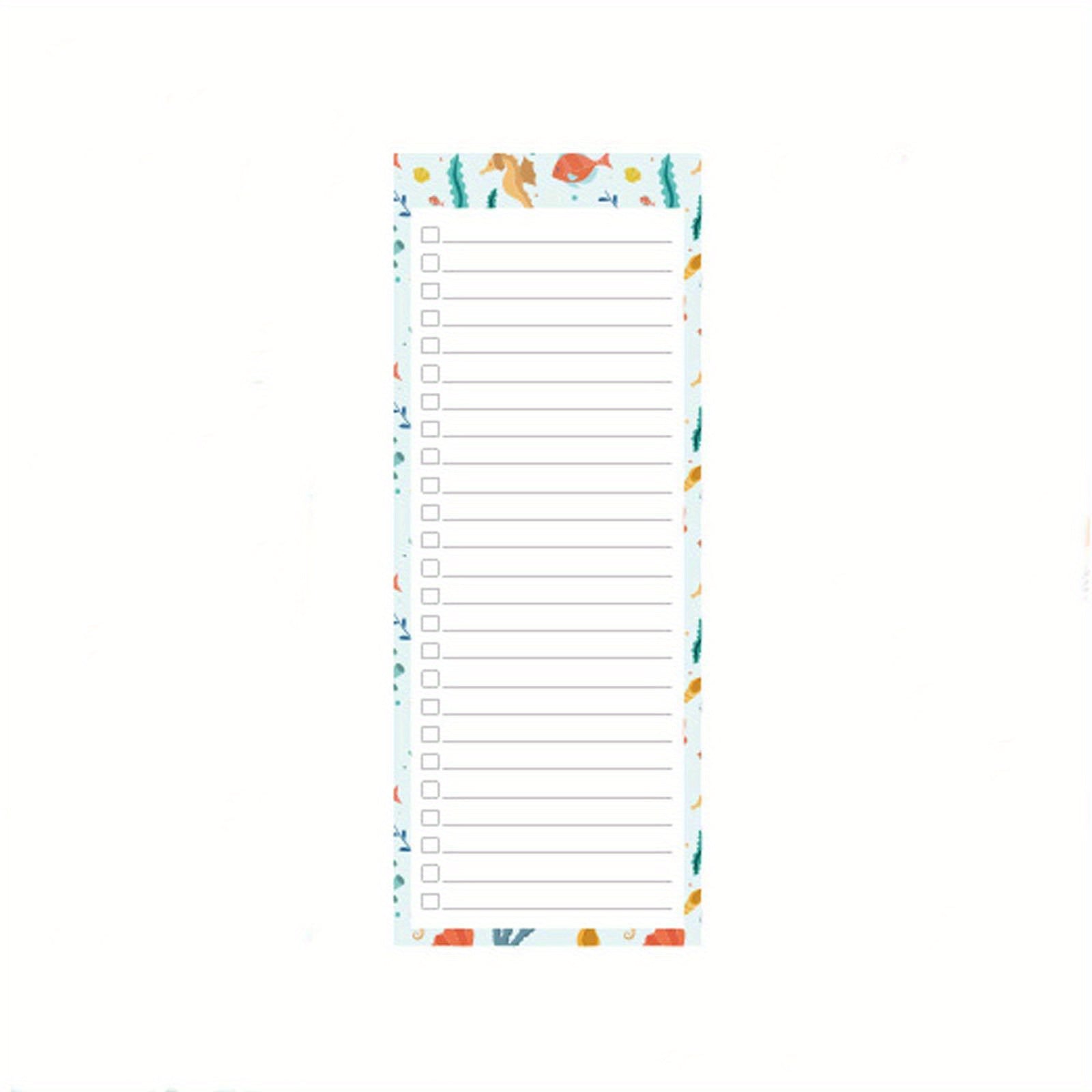 Ocean Theme Magnetic Notepad 60 Sheets To Do List Grocery Shopping Summer Theme
