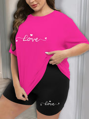 Heart & Letter Print 2 Piece Pajama Set