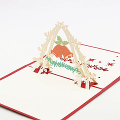 3D Christmas Bell Greeting Card Handcrafted Paper Carving Postcard