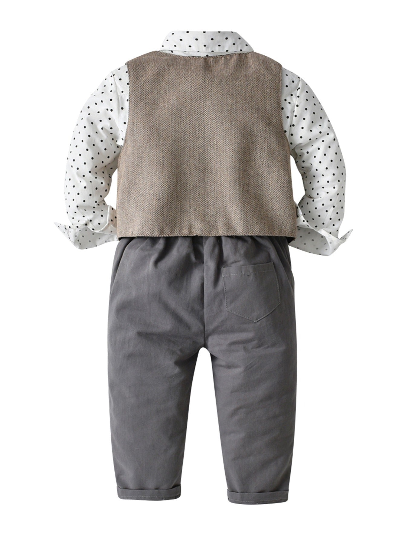 Boys Gentleman Outfit Button Up Shirt Pant Vest