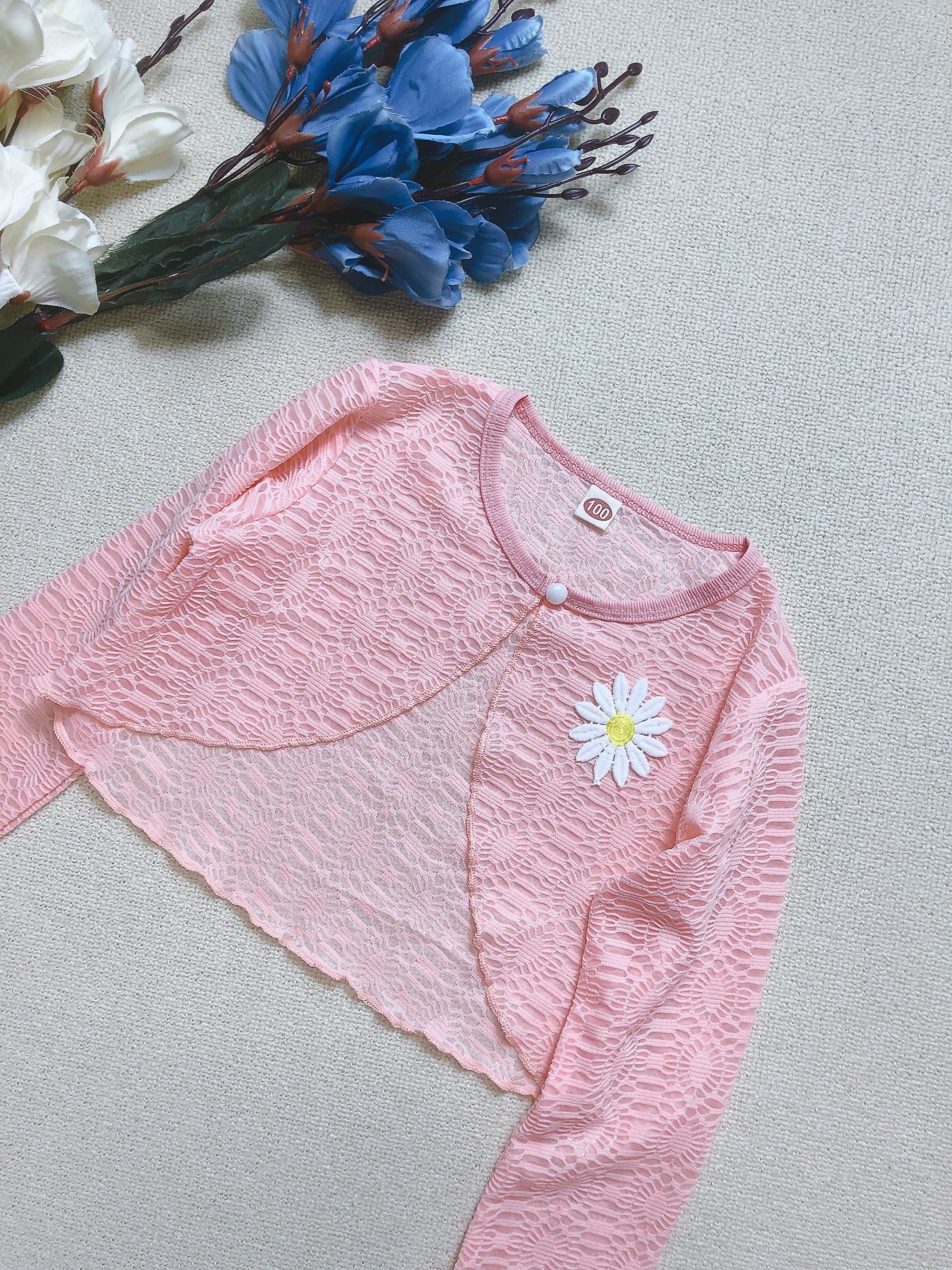 Kid s Lace Sunscreen Shawl Long Sleeve UV Protection Cardigan