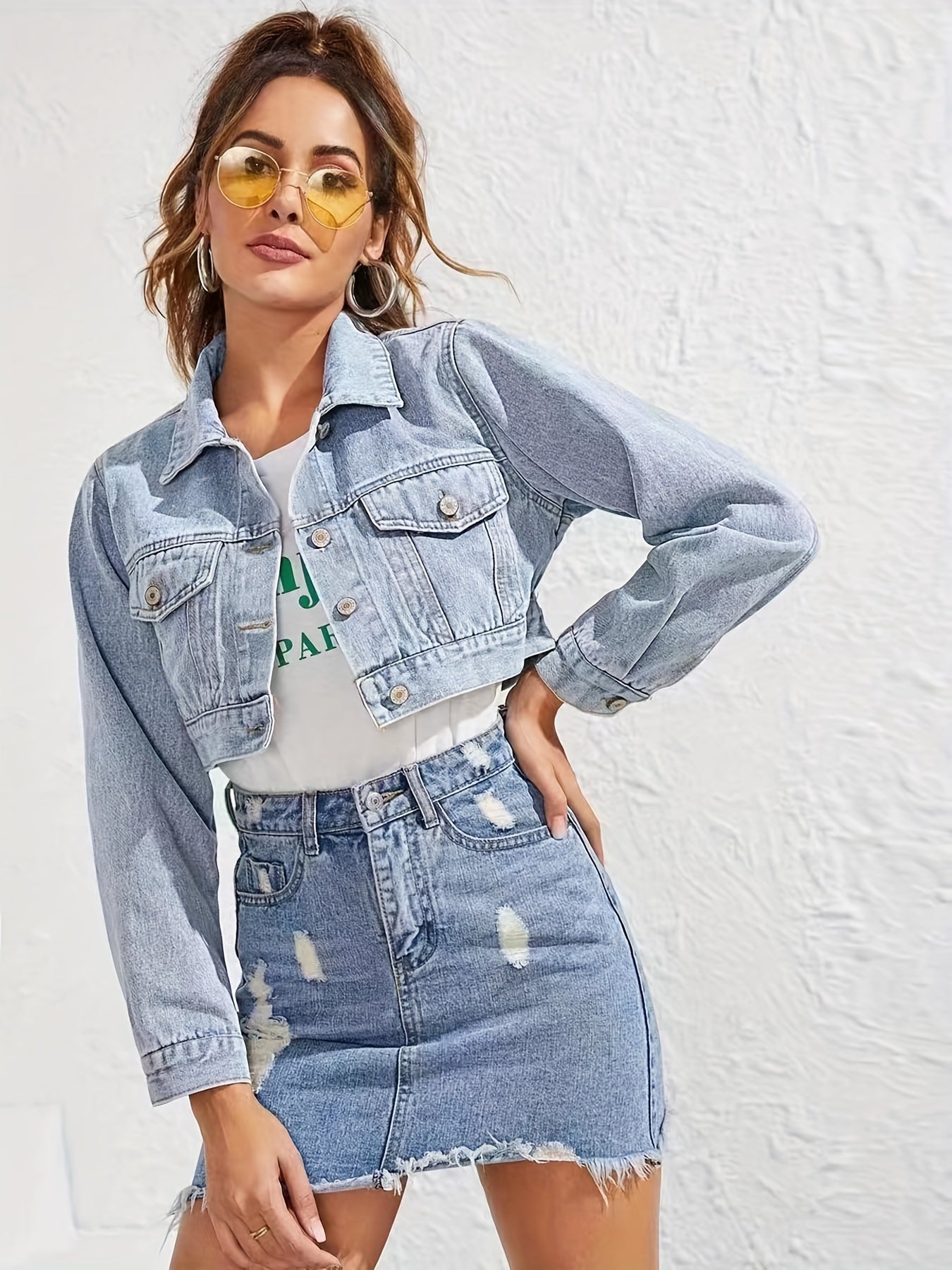 Cropped Denim Coats Women's Denim Clothing