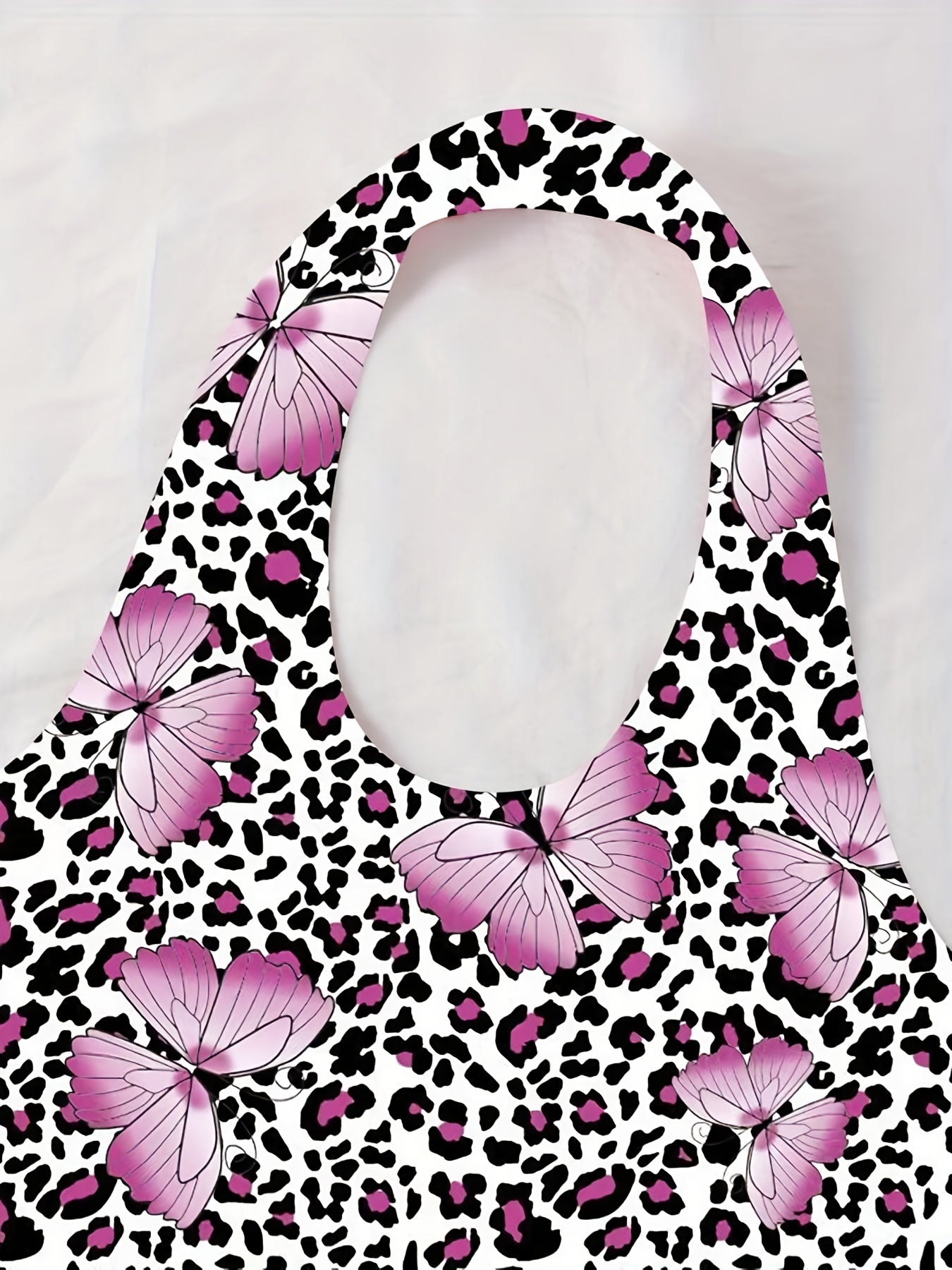 Butterfly Print Halter Top Sexy Backless Leopard Top