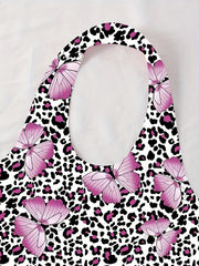 Butterfly Print Halter Top Sexy Backless Leopard Top