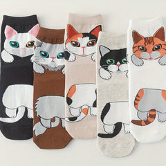 Girls Kids Cat Pattern Socks Casual Sport Children s Socks