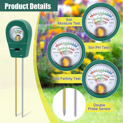 3-in-1 Soil Tester: Moisture, Health, pH Meter for Plants