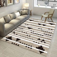 Modern Geometric Area Rug Soft Non-Slip Carpet Washable Low Pile Mat