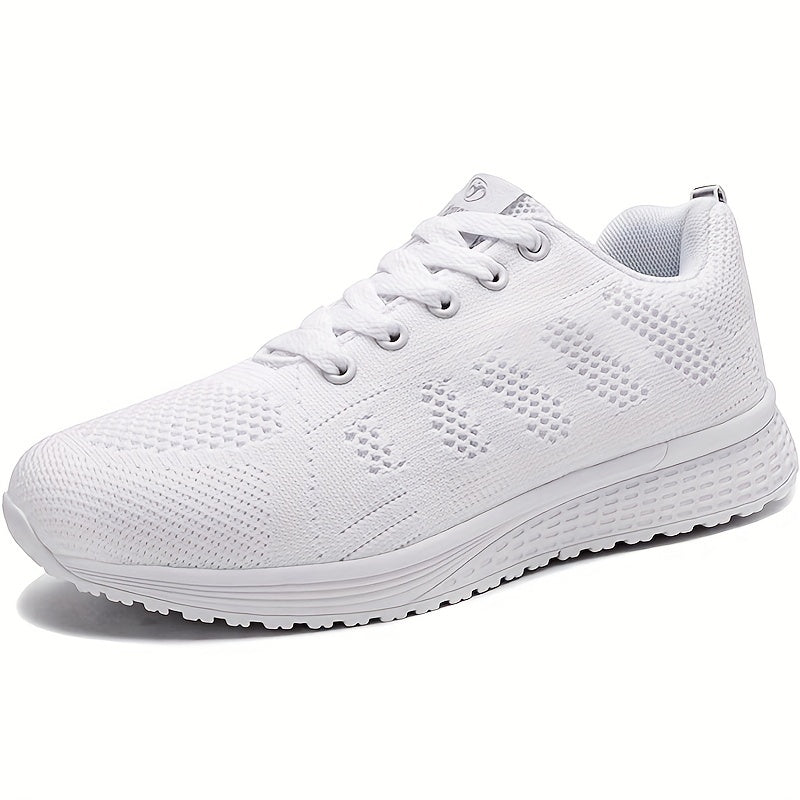 Women's Breathable Lace Up Knit Sports Shoes