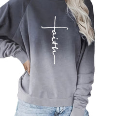 Block Letter Print Sweatshirt Long Sleeve Top