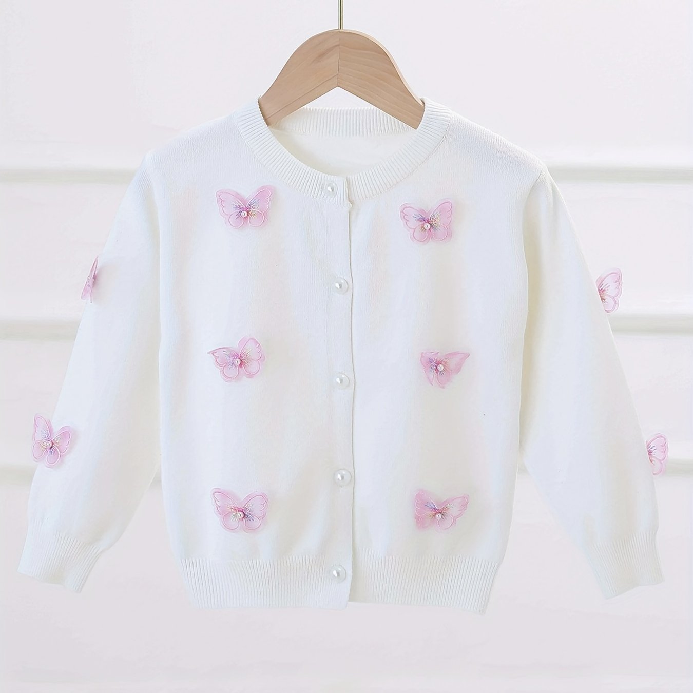 Girls' Butterfly Appliques Cardigan Coat Spring/Fall Clothes