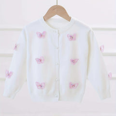 Girls' Butterfly Appliques Cardigan Coat Spring/Fall Clothes