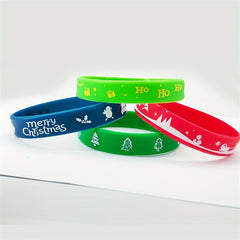 Colorful Rubber Bracelet 6 Pack Christmas Elements Gift