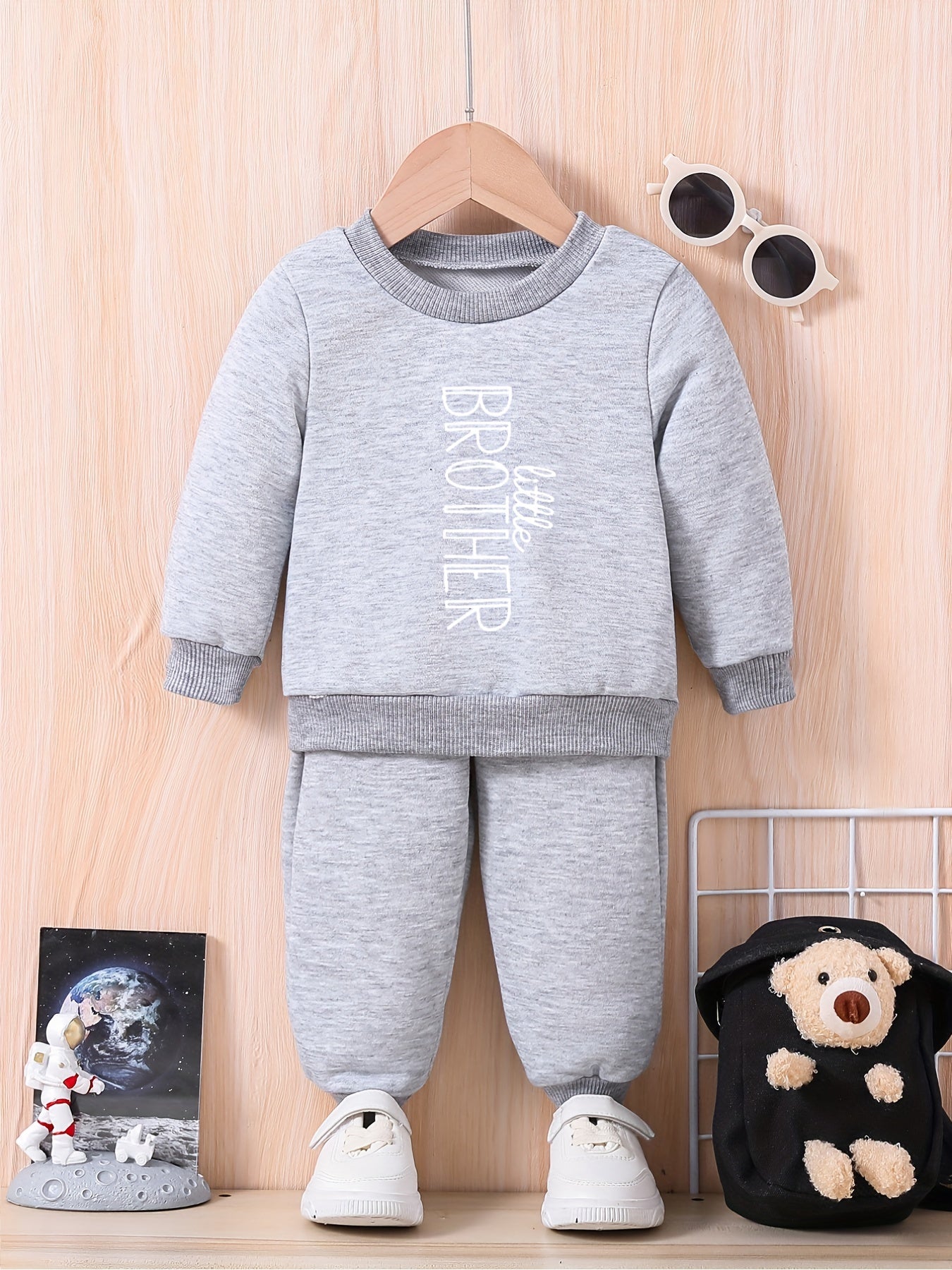 Baby LITTLE BROTHER Sweatshirt Top Trouser Set 2pcs Outfit