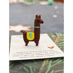 Llama Pocket Hug Card Encouraging Mini Gift Special Birthday Present