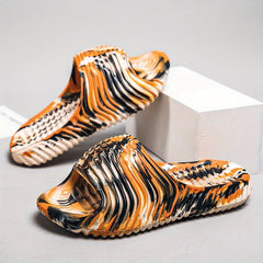 Men's Colorblock Non Slip Slides Lightweight Open Toe Quick Dry Slippers