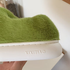 Cartoon Crocodile Furry House Shoes For Boys Non Slip Soft Bottom Walking Shoes