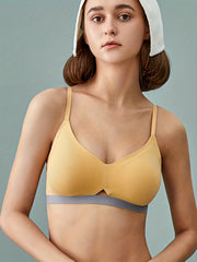 Colorblock Wireless Bra Hollow Out Breathable Intimates