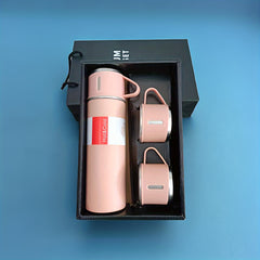 Stainless Steel Insulated Water Bottle 500ml - Leakproof with 2 Extra Lids
