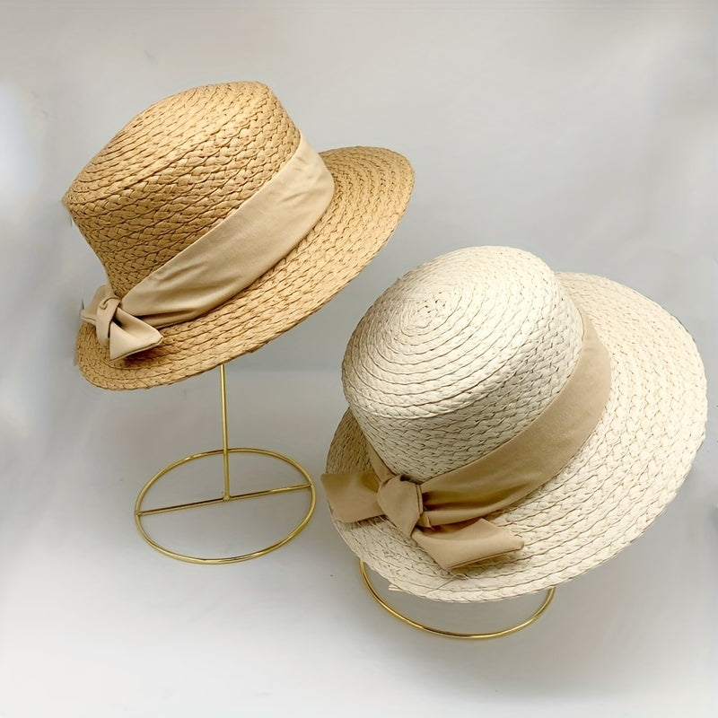 Kids Beach Vacation Sun Hat French Paper Grass Straw Hat Girl's Sun Hat
