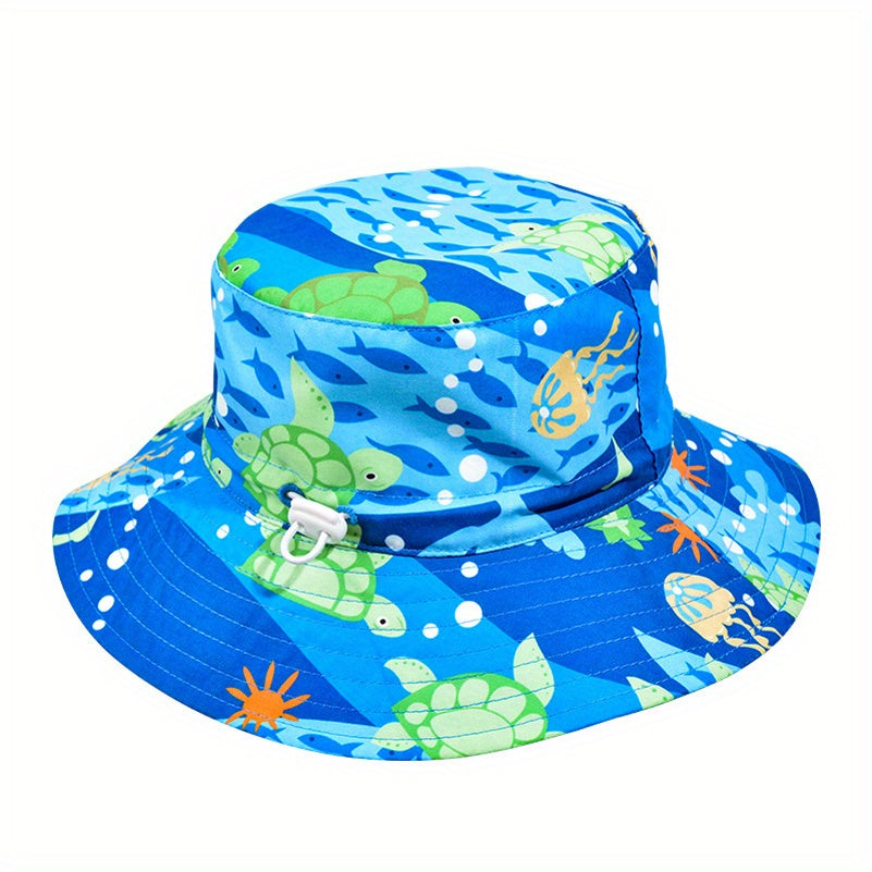 Cartoon Turtle Bucket Hat Quick Drying Waterproof Wide Brim Sun Protection