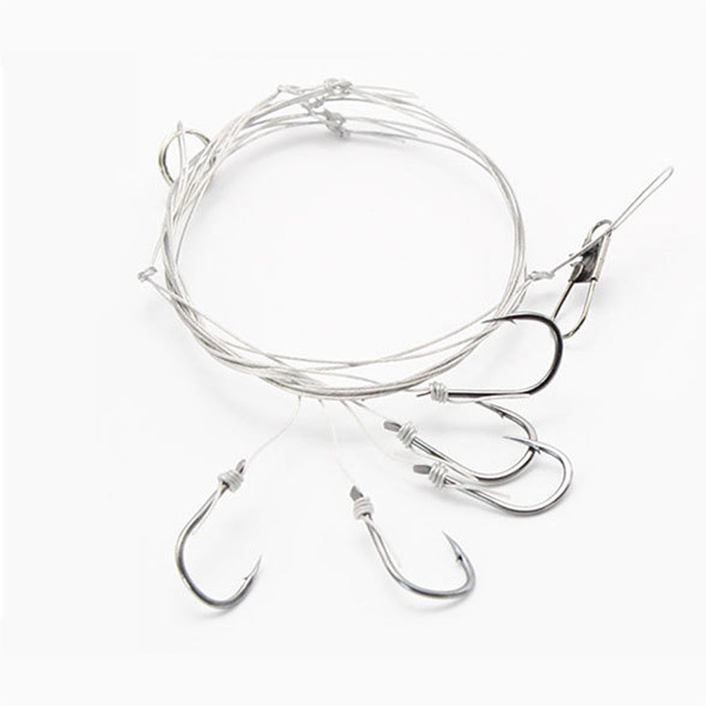 Fishing Hook Set High Carbon Steel Hooks with Stainless Steel Wire Sizes 6 12