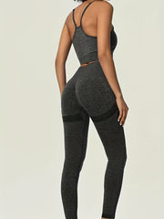Yoga Sports Set Cami Sports Bra & High Waist Leggings Women's Activewear