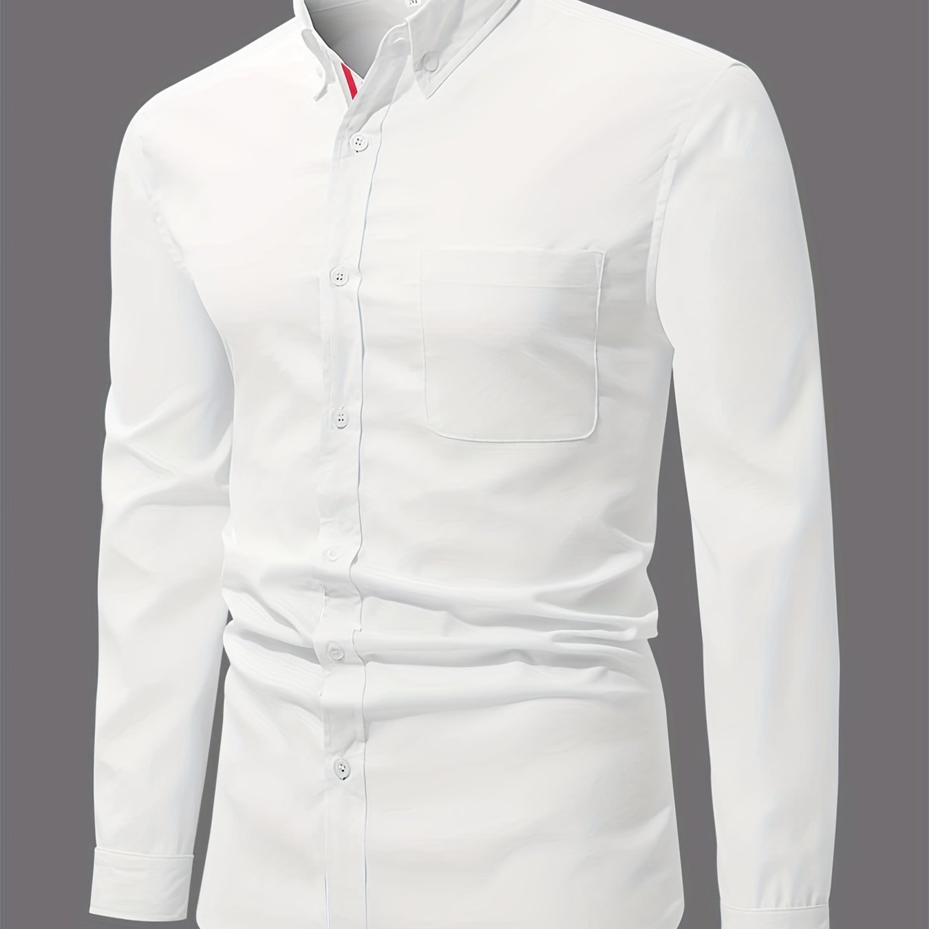 Men's Classic Long Sleeve Shirt with Chest Pocket