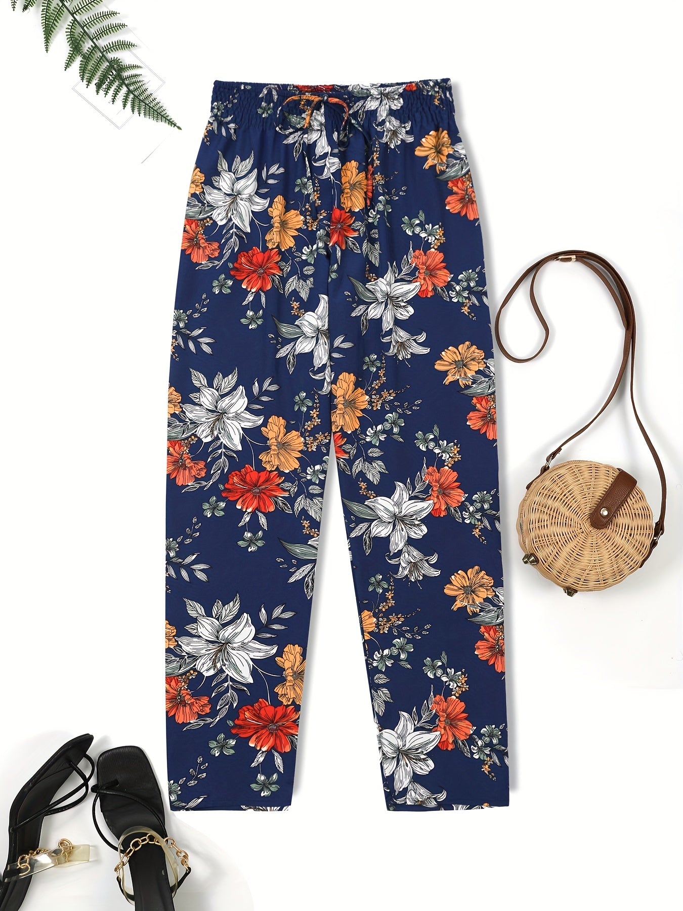 Floral Print Loose Pants for Women