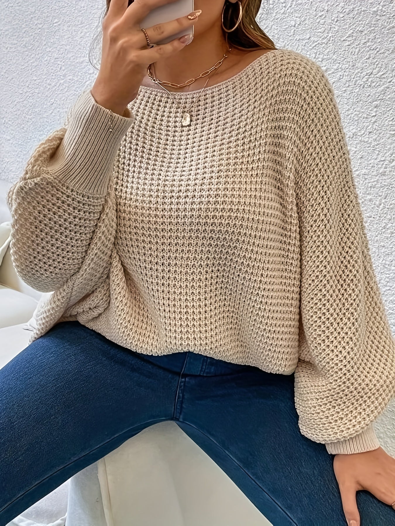 Casual Bat Sleeve Pullover Sweater