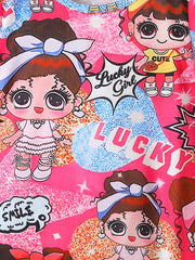 Toddler Girls Dress ''Cartoon Girl'' Graphic Short Sleeve Casual T Shirt Dress